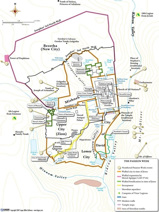 Jerusalem Passion Week map Jerusalem Passion Week
