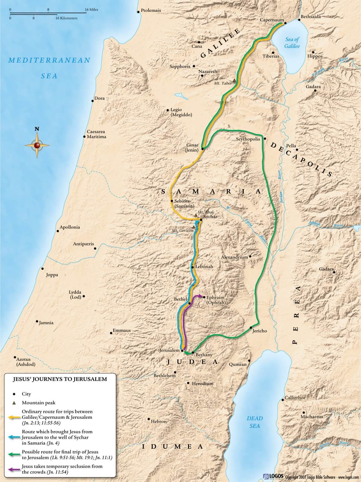 jesus travel map