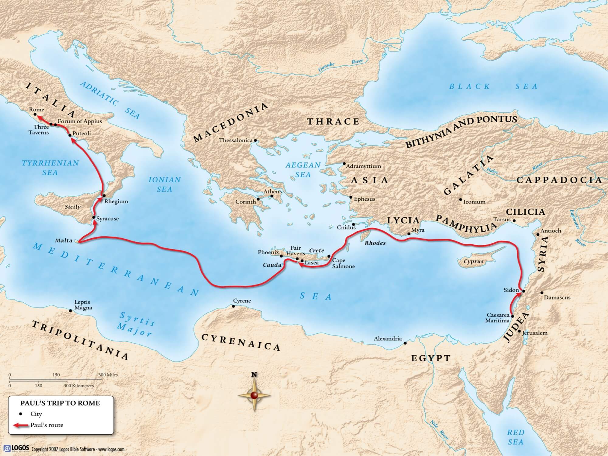 paul's last journey map